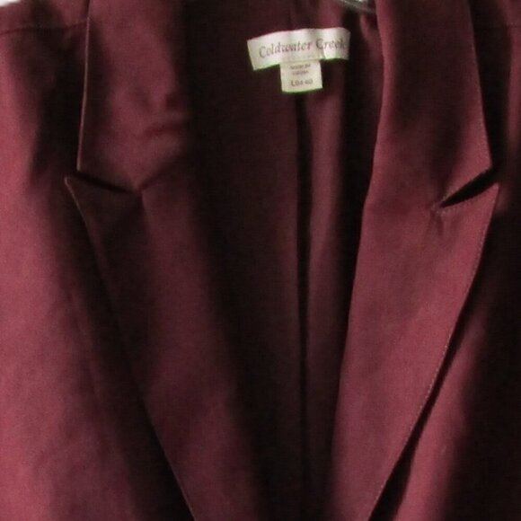 Cold Water Creek women's size L, Maroon Ultra Suede jacket, long sleeves, lined - Picture 14 of 16